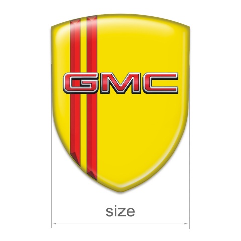 GMC Silicone Badge Yellow with Red Stripes Style 