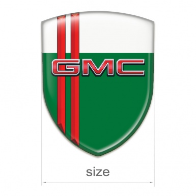 GMC Auto Emblem Green White with Red Stripes Style 