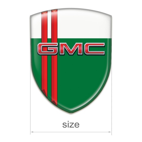 GMC Auto Emblem Green White with Red Stripes Style 