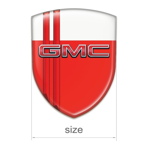 GMC Emblem Badge Logo Red White with Red Stripes style 