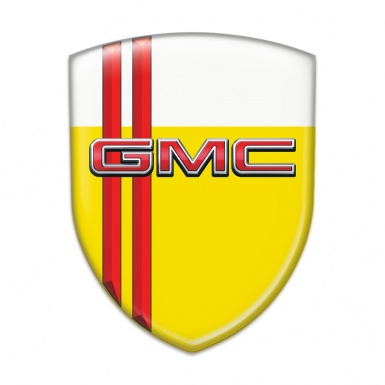 GMC Tuning Emblem Yellow White with Red Stripes Style 