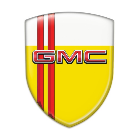 GMC Tuning Emblem Yellow White with Red Stripes Style 