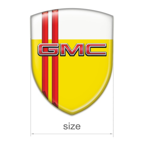 GMC Tuning Emblem Yellow White with Red Stripes Style 