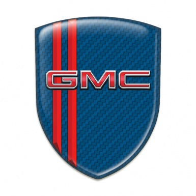 GMC Domed Emblem Navy Blue Carbon with Red Stripes Style 