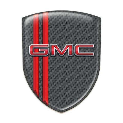 GMC Resin Sticker Dark Crey Carbon with Red Stripes Style 