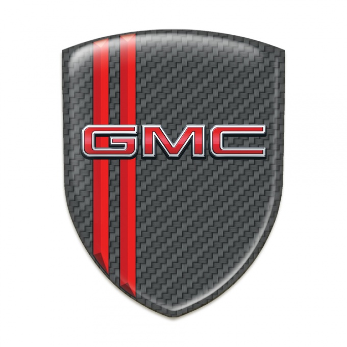 GMC Resin Sticker Dark Crey Carbon with Red Stripes Style 