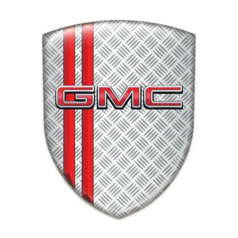 GMC 3D Gel Emblem Grid Effect with Red Stripes Style 