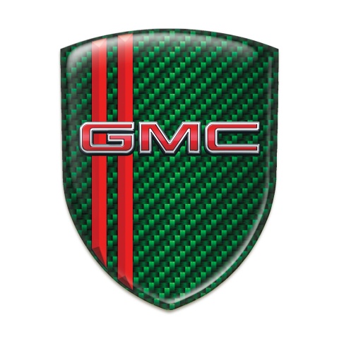 GMC Emblem Interior Green Carbon with Red Stripes Style 