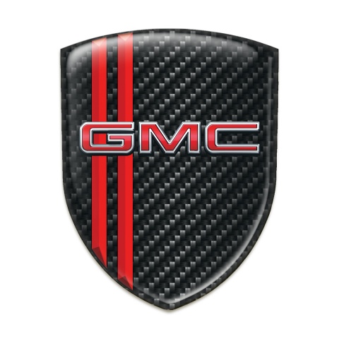 GMC Tuning Badge  Black Fibers with Red Stripes Style 