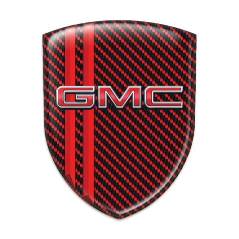 GMC Car Accessories Badge Red Carbon with Red Stripes Style 