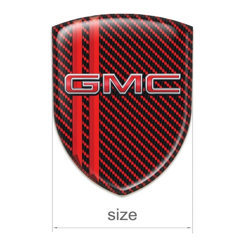 GMC Car Accessories Badge Red Carbon with Red Stripes Style 