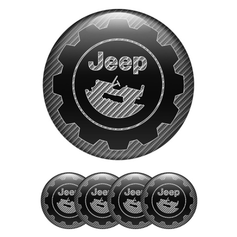 Jeep Wheel Center Cap Emblems Carbon Edition