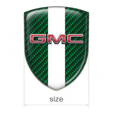 GMC Self Adhesive Emblem Log Green Carbon with White Tape Edition 