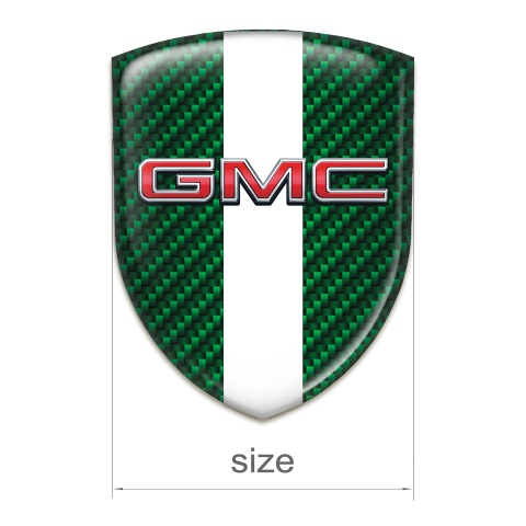 GMC Self Adhesive Emblem Log Green Carbon with White Tape Edition 