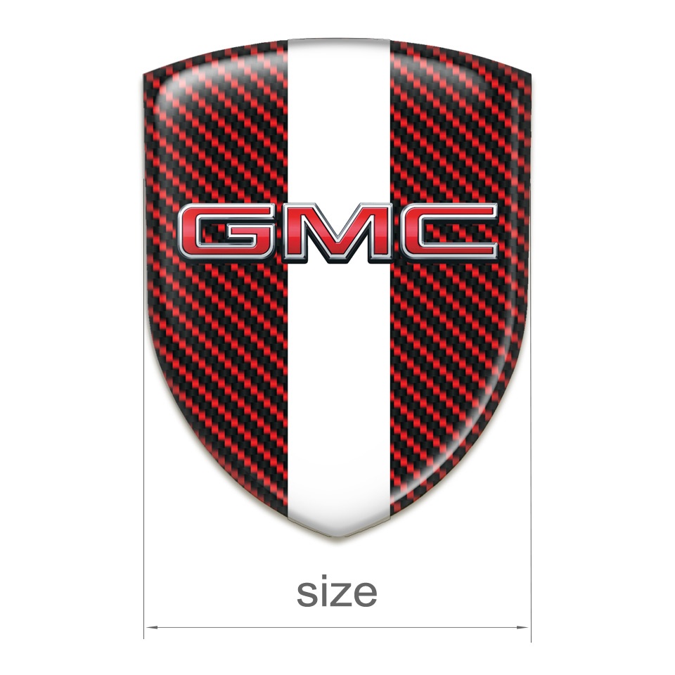 GMC Silicone Emblem Red Carbon with White Tape Edition | Domed Emblems ...