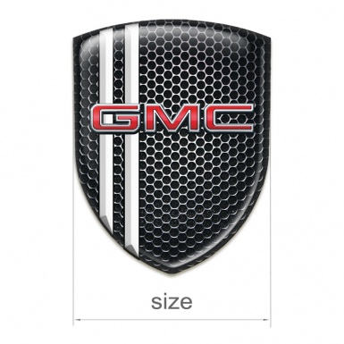 GMC  3D Gel Emblem Black Honeycomb White Lines Design 
