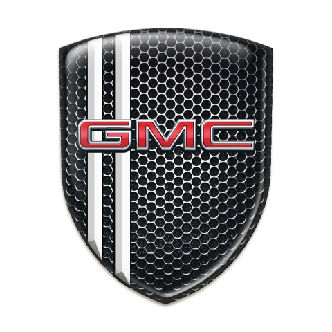 GMC  3D Gel Emblem Black Honeycomb White Lines Design 