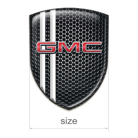 GMC  3D Gel Emblem Black Honeycomb White Lines Design 