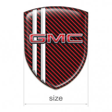 GMC Emblem Interior Red Carbon White Lines Design 