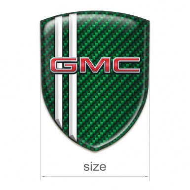 GMC Tuning Badge Green Carbon White Lines Design and 3D Logo 