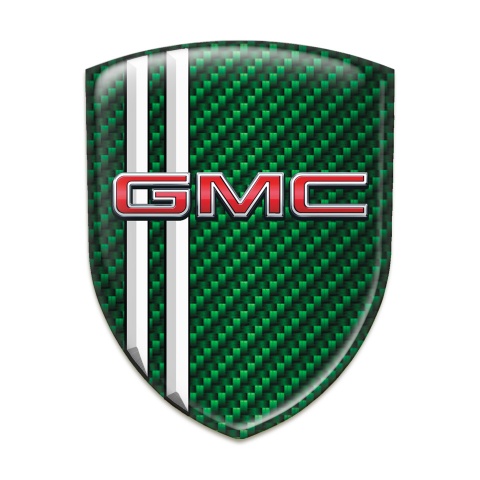 GMC Tuning Badge Green Carbon White Lines Design and 3D Logo 