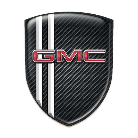 GMC Car Accessories Badge Black Fibers with White Lines and 3D Logo 