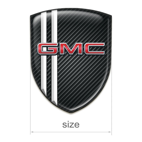 GMC Car Accessories Badge Black Fibers with White Lines and 3D Logo 