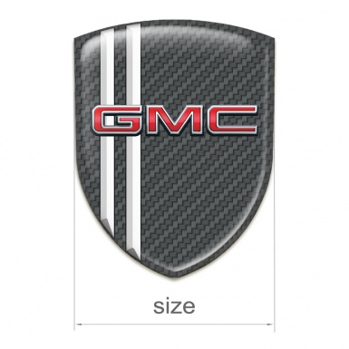 GMC Car Interior Badge Grey Carbon Design with White Lines 