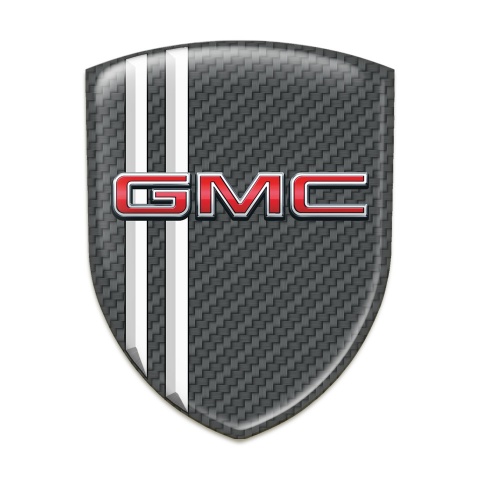 GMC Car Interior Badge Grey Carbon Design with White Lines 