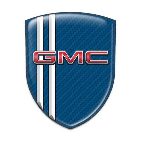 GMC Silicone Car Decal Badge Navy Blue carbon Design with White Lines 