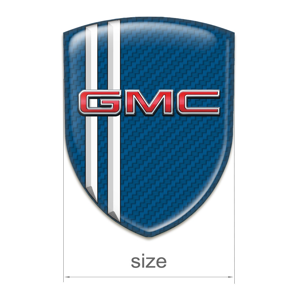 GMC Silicone Car Decal Badge Navy Blue carbon Design with White Lines ...