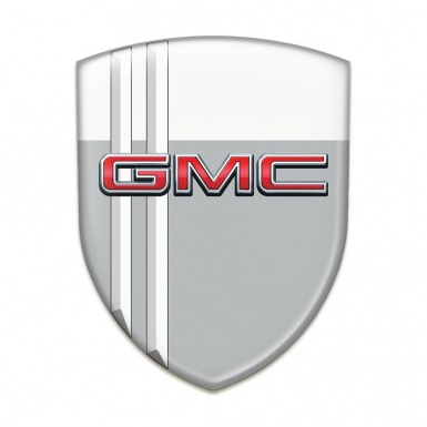 GMC Silicone Car Decal Badge Grey White Design with White Lines 
