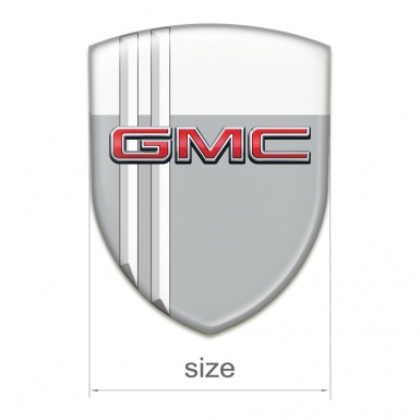 GMC Silicone Car Decal Badge Grey White Design with White Lines 
