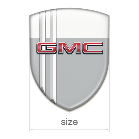 GMC Silicone Car Decal Badge Grey White Design with White Lines 