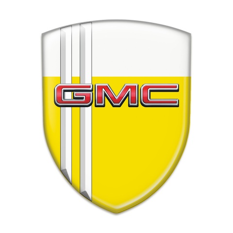 GMC Silicone Badge Yellow White Design with White Lines 