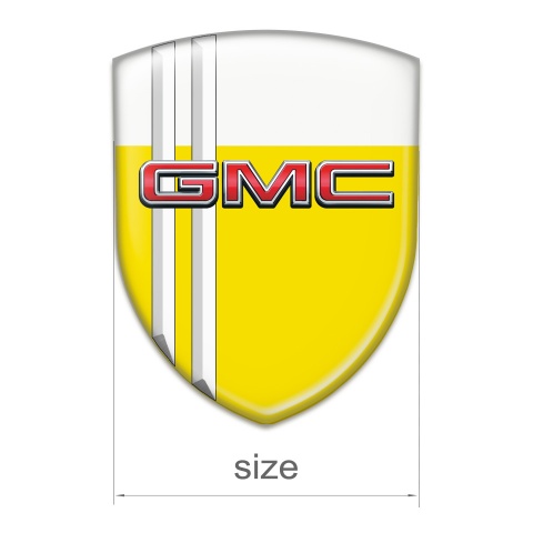 GMC Silicone Badge Yellow White Design with White Lines 