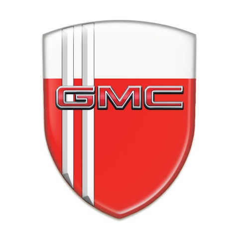 GMC Auto Emblem Red White Design with White Lines 