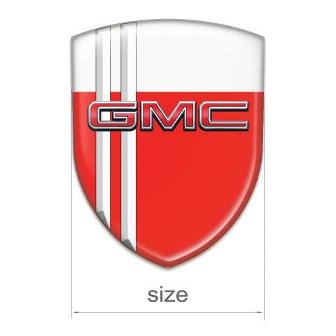 GMC Auto Emblem Red White Design with White Lines 
