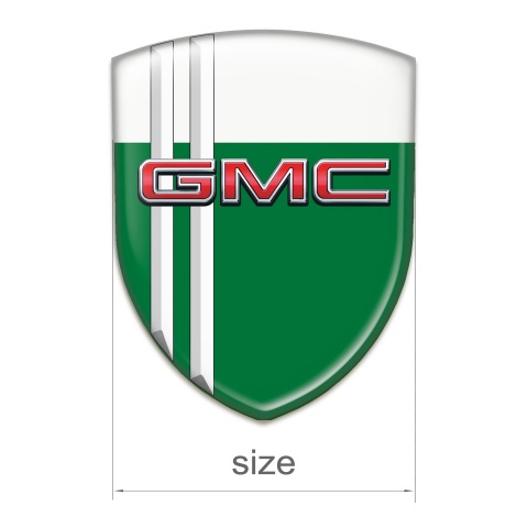 GMC Emblem Badge Logo Green White Design with White Lines 