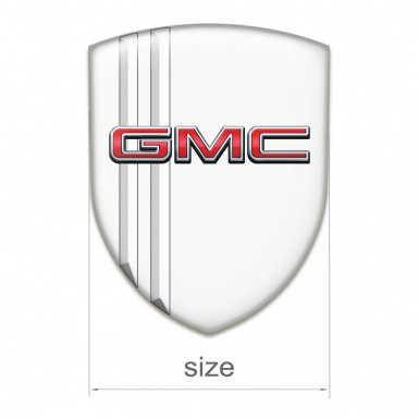 GMC Emblem Badge Logo White Design with Lines and 3D Logo 