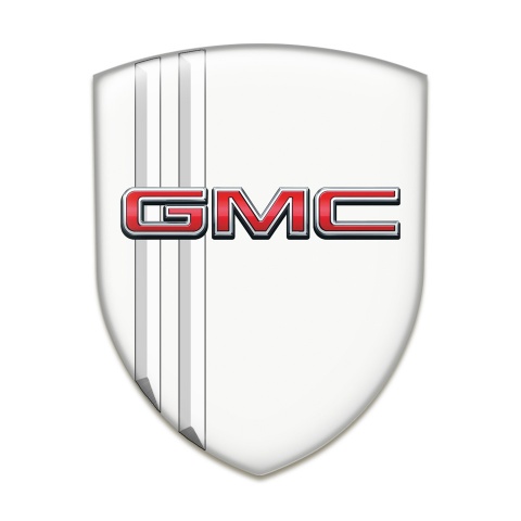 GMC Emblem Badge Logo White Design with Lines and 3D Logo 