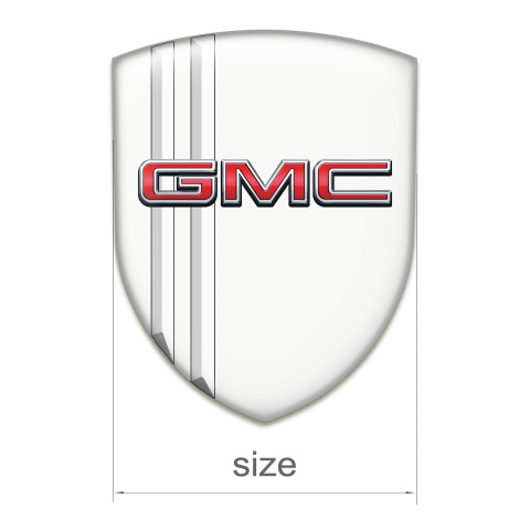 GMC Emblem Badge Logo White Design with Lines and 3D Logo 