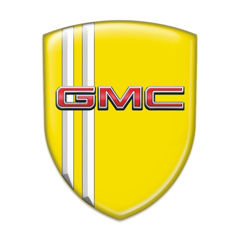 GMC Logo Emblem Yellow Design with White Lines 