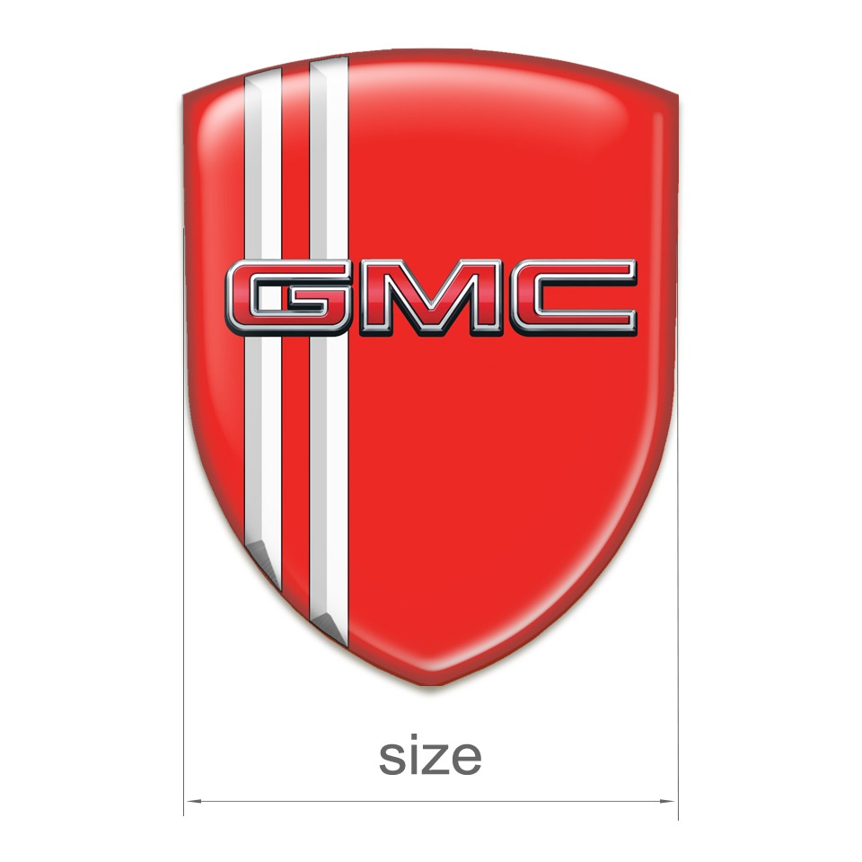 GMC Self Adhesive Emblem Logo Red Design with White Lines | Domed ...