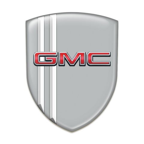 GMC Domed Emblem Grey Design with White Lines 