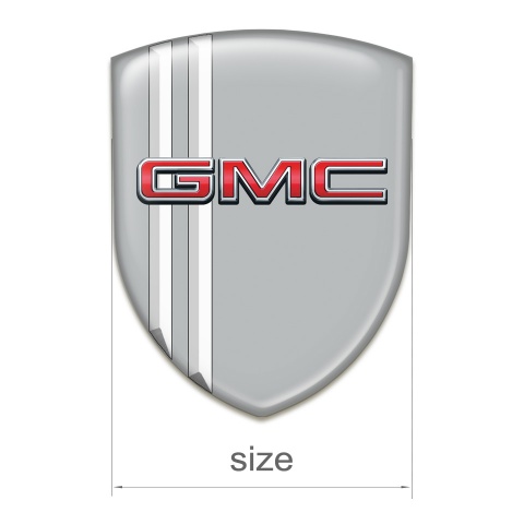 GMC Domed Emblem Grey Design with White Lines 