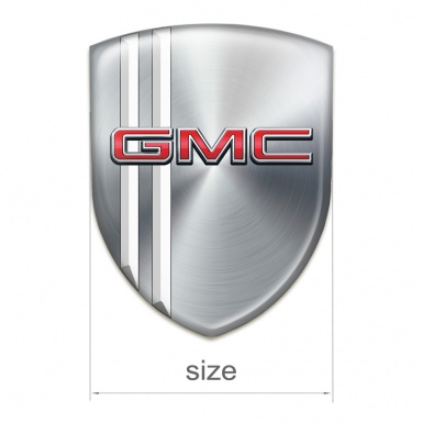 GMC Silicone Emblem Silver Design with White Lines 