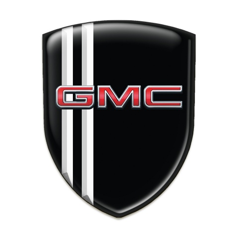 GMC Resin Sticker Black Design with White Lines 