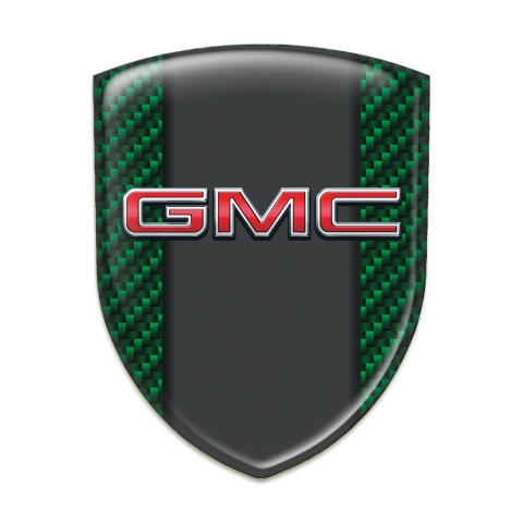 GMC Car Accessories Badge Green Carbon with 3D Logo Style 