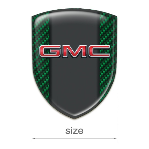 GMC Car Accessories Badge Green Carbon with 3D Logo Style 